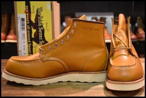 【9.5E 箱付 未使用 19年】レッドウィング 9875 アイリッシュセッター ゴールドラセット モックトゥ ブーツ redwing HOPESMORE