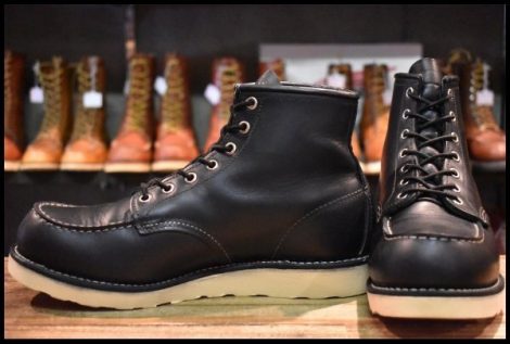 【9E 良品 12年】レッドウィング 8179 アイリッシュセッター 黒 ブラッククローム モックトゥ 編み上げ ブーツ redwing HOPESMORE