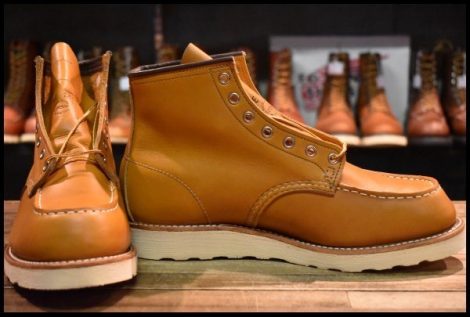 【9.5E 箱付 未使用 19年】レッドウィング 9875 アイリッシュセッター ゴールドラセット モックトゥ ブーツ redwing HOPESMORE