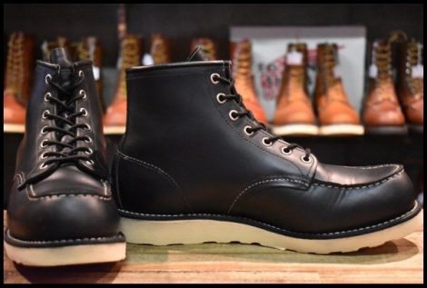 【9E 良品 12年】レッドウィング 8179 アイリッシュセッター 黒 ブラッククローム モックトゥ 編み上げ ブーツ redwing HOPESMORE