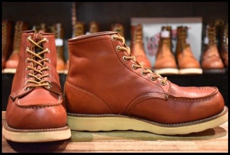 【8.5E 箱付 良品 半円犬タグ 95年】レッドウィング 875 アイリッシュセッター 赤茶 オロラセット モック ブーツ redwing HOPESMORE