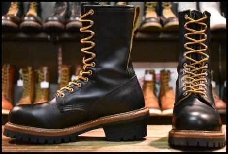 【6.5D 美品 16年】レッドウィング 9210 クローンダイク ロガー 黒 ブラック 茶芯 スチールトゥ ロング 編み上げ ブーツ redwing HOPESMORE