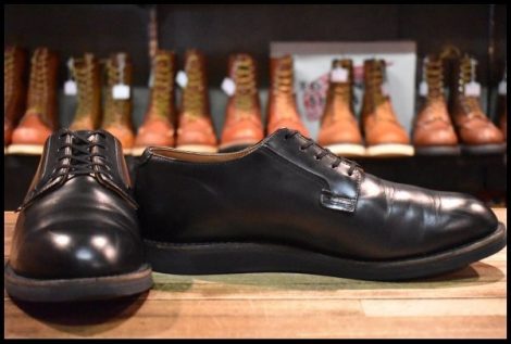 【11D 美品 22年】レッドウィング 101 ポストマン シューズ 黒 ブラック シャパラル 短靴 ローカット 編み上げ ブーツ redwing HOPESMORE