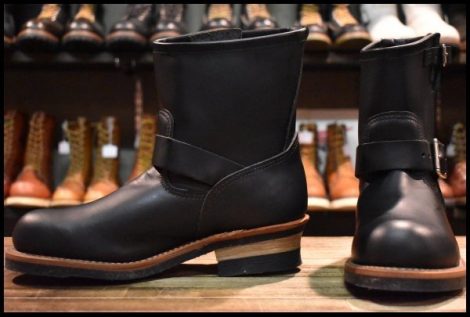 【7.5D 未使用 14年】レッドウィング 2976 ショート エンジニア 黒 ブラック クローム スチールトゥ ブーツ redwing HOPESMORE