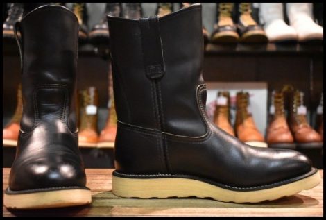【6E 箱付 良品 羽タグ 00年】レッドウィング 8169 ペコス 黒 ブラッククローム クッションソール ブーツ redwing pecos HOPESMORE