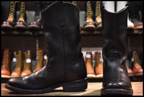 【7E 良品 05年】レッドウィング 8155 ペコス 黒 ブラッククローム プルオン ブーツ redwing pecos HOPESMORE