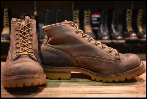 【7.5E 中古 旧ロゴ 99年】WESCO ウエスコ カスタムジョブマスターLTT ブラウン ヌバック ハニーソール 編み上げ ブーツ HOPESMORE