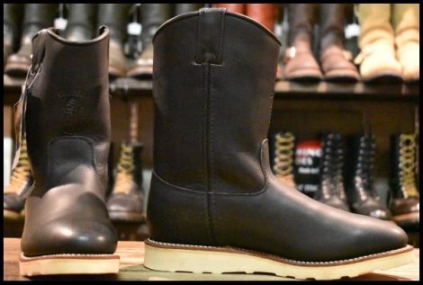 【7E 箱付 DEAD 黒タグ】Chippewa チペワ ウェリントンブーツ 93420 ペコス ブラックオデッサ 黒 ビブラム4014 pecos HOPESMORE
