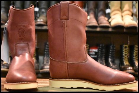 【7E 箱付 DEAD 黒タグ】Chippewa チペワ ウェリントン ラセット 93428 プルオン 茶 ブラウン ビブラム4014シングル ブーツ HOPESMORE