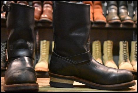 【8.5D 良品 10年】レッドウィング 2268 エンジニア 黒 ブラッククローム スチールトゥ プルオン ブーツ redwing HOPESMORE