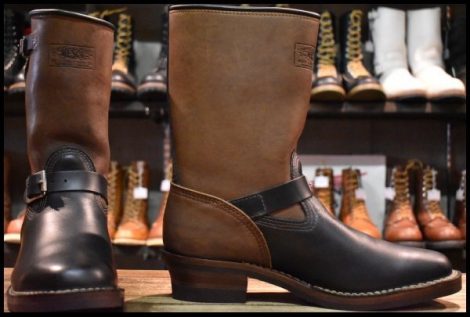 【10.5E 美品 15年】WESCO ウエスコ ナローボス 7710 ホースハイド エンジニア ブラック×ブラウン ツートン ブーツ BOSS HOPESMORE