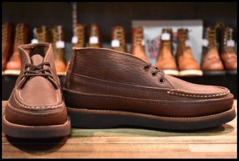 【7E 美品】RUSSELLMOCCASIN ラッセルモカシン スポーティングクレーチャッカ 200-27W ダブルモカシン ブラウン ブーツ HOPESMORE