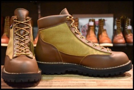 【9EE 美品 白タグ】Danner ダナーライト3 33234 茶 ブラウン カーキ ゴアテックス GORE-TEX レースアップ 編み上げ ブーツ HOPESMORE