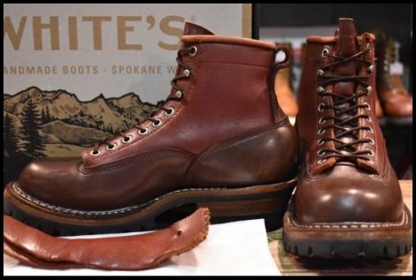 【6.5E 箱付 良品】WHITE’S ホワイツ スモークジャンパーLTT 350LTTM レッドドッグ ビブラム100シングル 編み上げ ブーツ HOPESMORE