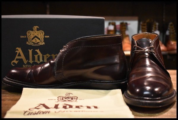 【8E 箱付 美品】ALDEN オールデン 1339 チャッカ バーガンディ コードバン シューズ 編み上げ 短靴 ブーツ HOPESMORE