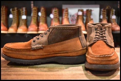 【8E 中古】RUSSELL MOCCASIN ラッセルモカシン ショートサファリ ラフアウト スエード ツートン 短靴 ブーツ HOPESMORE
