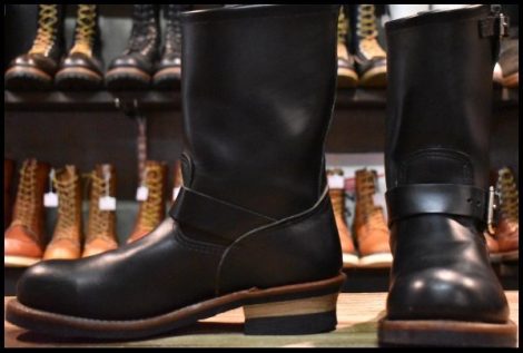 【8.5D 美品 11年】レッドウィング 2268 エンジニア 黒 ブラッククローム スチールトゥ プルオン ブーツ redwing HOPESMORE