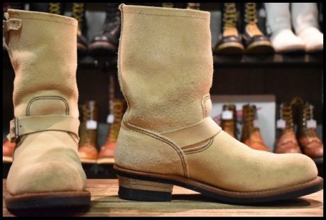 【10D 良品 10年】レッドウィング 8268 スエード エンジニア ホーソーンアビレーンラフアウト スチールトゥ ブーツ redwing HOPESMORE