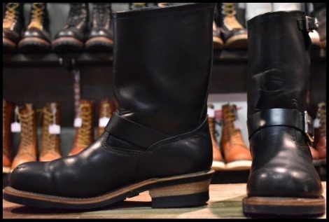 【8.5D 良品 07年】レッドウィング 2268 エンジニア 黒 ブラッククローム スチールトゥ プルオン ブーツ redwing HOPESMORE