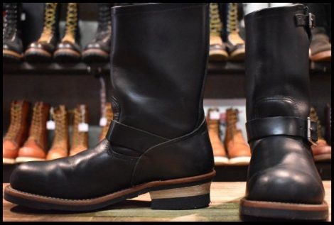 【9D 良品 10年】レッドウィング 2268 エンジニア 黒 ブラッククローム スチールトゥ ブーツ redwing HOPESMORE