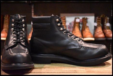 【10E 美品 23年】レッドウィング 8133 スーパーソール 黒 ブラッククローム モックトゥ 編み上げ ブーツ redwing HOPESMORE
