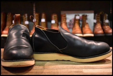 【8.5E 良品 90’S】レッドウィング 8142 ロメオ サイドゴア 黒 ブラッククローム ローカット 短靴 ブーツ redwing HOPESMORE