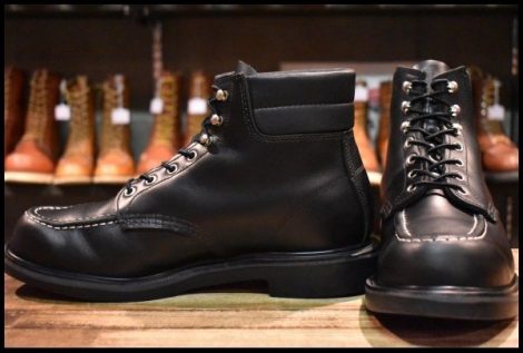【10E 美品 23年】レッドウィング 8133 スーパーソール 黒 ブラッククローム モックトゥ 編み上げ ブーツ redwing HOPESMORE