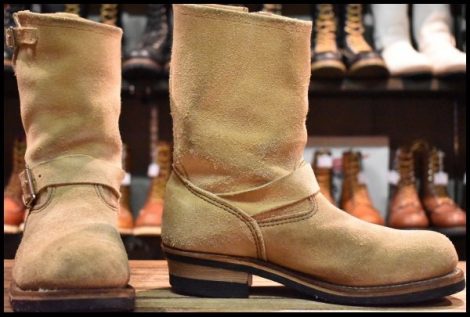 【7.5D 良品 08年】レッドウィング 8268 スエード エンジニア ホーソーンアビレーンラフアウト スチールトゥ ブーツ redwing HOPESMORE