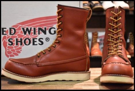 【8D 箱付 美品 犬タグ復刻 18年】レッドウィング 8877 ロング アイリッシュセッター オロラセット モックトゥ ブーツ redwing HOPESMORE