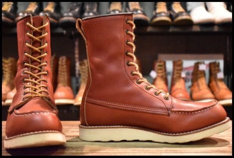 【8D 箱付 美品 犬タグ復刻 18年】レッドウィング 8877 ロング アイリッシュセッター オロラセット モックトゥ ブーツ redwing HOPESMORE