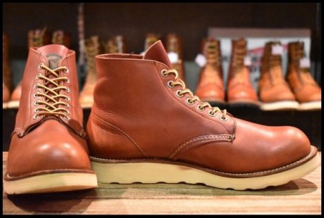【8D 箱付 良品 半円犬タグ 98年】レッドウィング 8166 アイリッシュセッター 赤茶 オロラセット プレーントゥ ブーツ redwing HOPESMORE