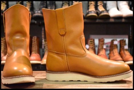 【7.5E 良品 17年】レッドウィング 9866 ゴールドラセット ペコス 茶 プルオン クッションソール ブーツ PECOS redwing HOPESMORE