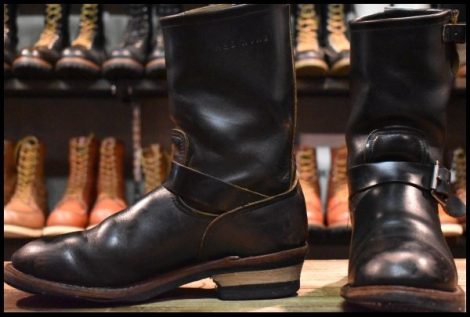 【8D 中古 14年】レッドウィング 2966 ブラック クローンダイク エンジニア 黒 茶芯 スチール無し ブーツ redwing HOPESMORE