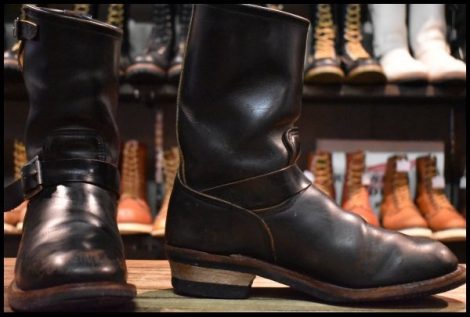 【8D 中古 14年】レッドウィング 2966 ブラック クローンダイク エンジニア 黒 茶芯 スチール無し ブーツ redwing HOPESMORE