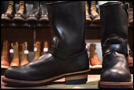 【9.5D 良品 PT99プリント 旧シルエット 05年】レッドウィング 2268 エンジニア 黒 ブラック スチールトゥ ブーツ redwing HOPESMORE