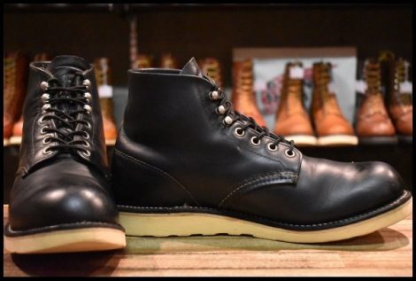 【10D 中古 07年】レッドウィング 8165 アイリッシュセッター 黒 ブラッククローム プレーントゥ 編み上げ ブーツ redwing HOPESMORE