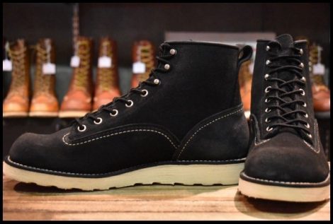 【8D 美品 15年】レッドウィング 2900 ラインマン 黒スエード ブラック ラフアウト レースアップ LTT 編み上げ ブーツ redwing HOPESMORE
