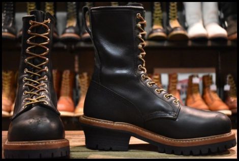 【7D 良品 11年】レッドウィング 8210 ロガー 黒 ブラッククローム スチールトゥ 編み上げ レースアップ ブーツ redwing HOPESMORE