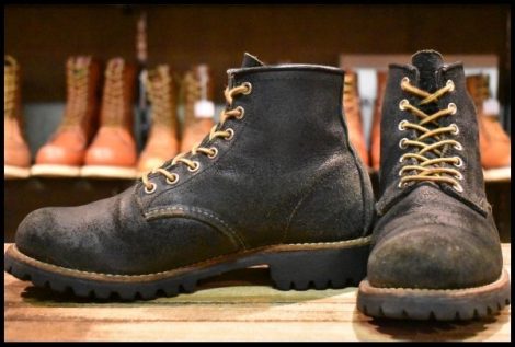 【7.5D 良品 15年】レッドウィング 2948 ビブラム スピットファイア ラフネック 黒 ブラック スエード ブーツ redwing HOPESMORE