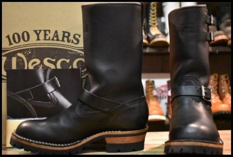 【8D 美品 19年】WESCO ウエスコ カスタムボス 10インチハイト ビブラム100シングル ブラック ローラーバックル ブーツ HOPESMORE