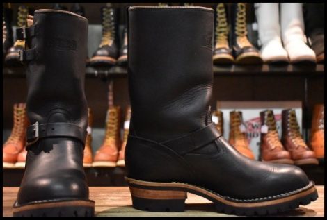 【8D 美品 19年】WESCO ウエスコ カスタムボス 10インチハイト ビブラム100シングル ブラック ローラーバックル ブーツ HOPESMORE