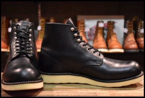 【8D 良品 10年】レッドウィング 8165 アイリッシュセッター 黒 ブラッククローム プレーントゥ 編み上げ ブーツ redwing HOPESMORE