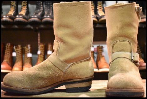【7.5D 良品 PT83】レッドウィング 8268 スエード エンジニア タンラフアウト スチールトゥ ベージュ ブーツ redwing HOPESMORE