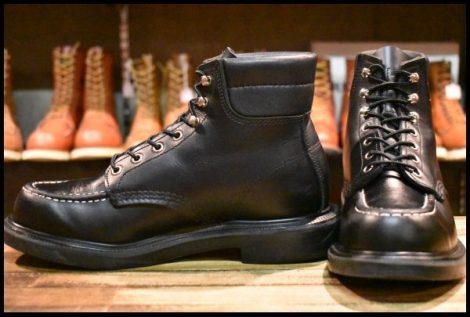 【7.5E 美品 23年】レッドウィング 8133 スーパーソール 黒 ブラッククローム モックトゥ 編み上げ ブーツ redwing HOPESMORE