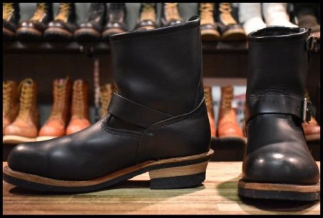 【9D 良品 08年】レッドウィング 2976 ショート エンジニア 黒 ブラッククローム スチールトゥ ブーツ redwing 8182 HOPESMORE