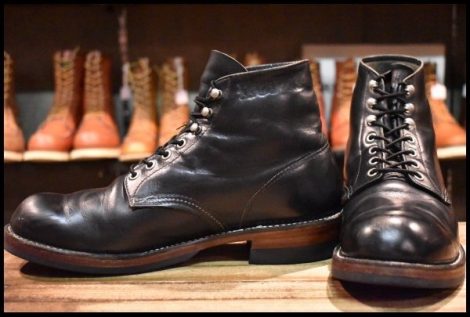 【9.5D 良品 08年 カスタム】レッドウィング 8165 アイリッシュセッター 黒 ブラッククローム プレーントゥ ブーツ redwing HOPESMORE