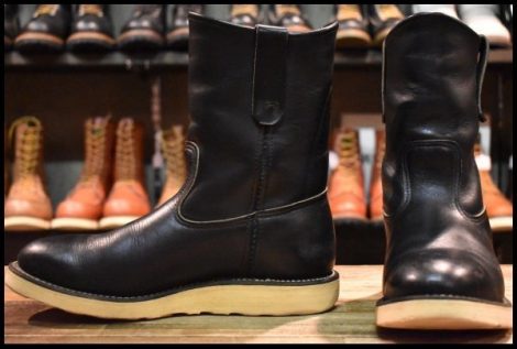 【6.5E 中古 羽タグ 00年】レッドウィング 8169 ペコス 黒 ブラッククローム クッションソール ブーツ redwing pecos HOPESMORE