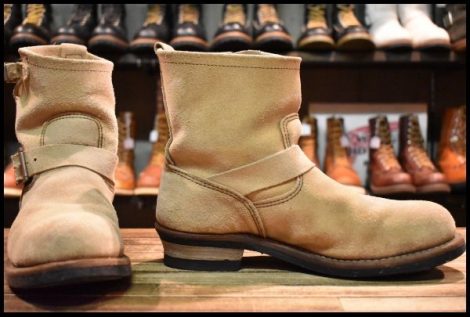 【10D 中古 11年】レッドウィング 2965 ショート スエードエンジニア ホーソーンアビレーンラフアウト スチール ブーツ redwing HOPESMORE