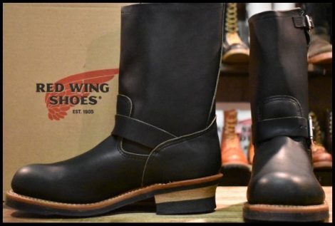 【8.5D 箱付 未使用 13年】レッドウィング 9085 エンジニア 黒 ブラックハーネス スチールトゥ 2268 ブーツ redwing HOPESMORE