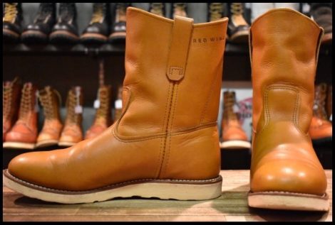 【10E 良品 17年】レッドウィング 9866 ゴールドラセット ペコス 茶 プルオン クッションソール ブーツ PECOS redwing HOPESMORE